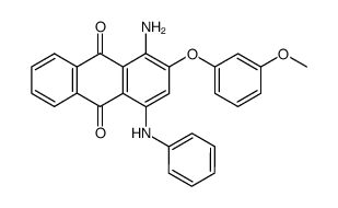 1-amino-2-<(3-methoxyphenyl)-oxy>-4-anilinoanthraquinone结构式