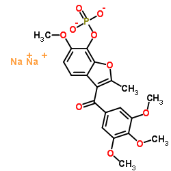 disodium,[6-methoxy-2-methyl-3-(3,4,5-trimethoxybenzoyl)-1-benzofuran-7-yl] phosphate结构式