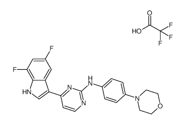 4-(5,7-difluoro-1H-indol-3-yl)-N-(4-morpholin-4-ylphenyl)pyrimidin-2-amine trifluoroacetate Structure