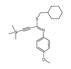 cyclohexylmethyl N-(4-methoxyphenyl)-3-(trimethylsilyl)thiopropiolimidate结构式