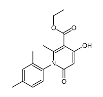 1,6-Dihydro-4-hydroxy-2-methyl-1-(2,4-dimethylphenyl)-6-oxo-3-pyridinecarboxylic acid ethyl ester结构式