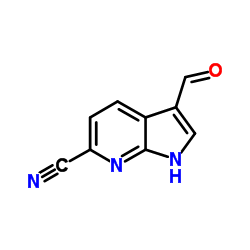 6-Cyano-7-azaindole-3-carbaldehyde structure