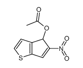 Acetic acid 5-nitro-4H-cyclopenta[b]thiophen-4-yl ester Structure