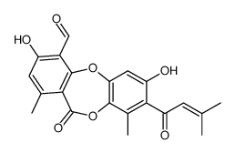 2,9-dihydroxy-4,7-dimethyl-3-(3-methylbut-2-enoyl)-6-oxobenzo[b][1,4]benzodioxepine-10-carbaldehyde结构式