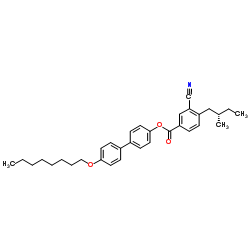 Benzoicacid,3-cyano-4-[(2s)-2-Methylbutyl]-,4′-(octyloxy)[1,1′-biphenyl]-4-yl ester structure