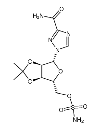 1-(5'-O-sulfamoyl-2',3'-di-O-isopropylidene-β-D-ribofuranosyl)[1,2,4]triazole-3-carboxamide Structure