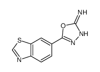 5-(1,3-benzothiazol-6-yl)-1,3,4-oxadiazol-2-amine结构式