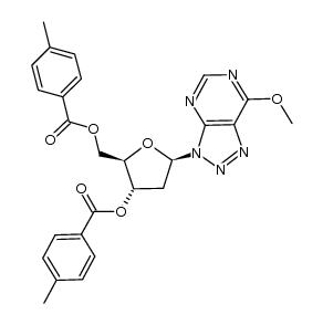 7-methoxy-3-[2'-deoxy-3',5'-di-O-(p-toluoyl)-β-D-erythro-pentofuranosyl]-3H-1,2,3-triazolo[4,5-d]pyrimidine Structure