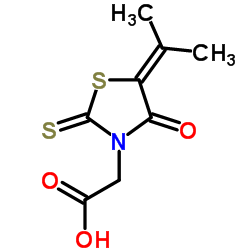 (5-Isopropylidene-4-oxo-2-thioxo-1,3-thiazolidin-3-yl)acetic acid结构式