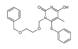 5-methyl-1-(2-phenylmethoxyethoxymethyl)-6-phenylsulfanylpyrimidine-2,4-dione Structure