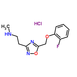 2-{5-[(2-Fluorophenoxy)methyl]-1,2,4-oxadiazol-3-yl}-N-methylethanamine hydrochloride (1:1) Structure