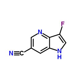 3-Fluoro-1H-pyrrolo[3,2-b]pyridine-6-carbonitrile结构式