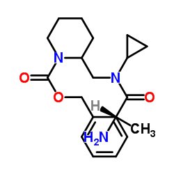 Benzyl 2-{[alanyl(cyclopropyl)amino]methyl}-1-piperidinecarboxylate结构式