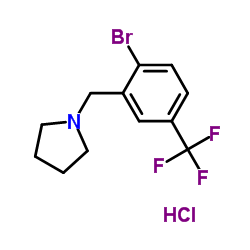 1-[[2-Bromo-5-(trifluoromethyl)phenyl]methyl]-pyrrolidine hydrochloride结构式