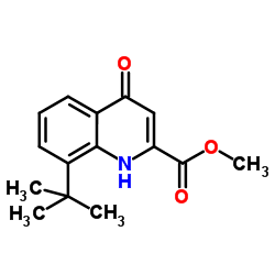 Methyl 4-hydroxy-8-(2-methyl-2-propanyl)-2-quinolinecarboxylate Structure