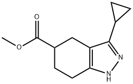 methyl 3-cyclopropyl-4,5,6,7-tetrahydro-1H-indazole-5-carboxylate结构式