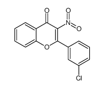 4H-1-Benzopyran-4-one,2-(3-chlorophenyl)-3-nitro-(9CI) Structure