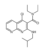 4-chloro-N,N-diethyl-2-(2-methylpropylamino)-1,8-naphthyridine-3-carboxamide结构式