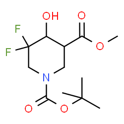 1-tert-butyl 3-methyl 5,5-difluoro-4-hydroxypiperidine-1,3-dicarboxylate Structure