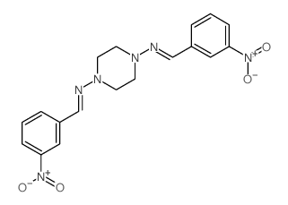 1-(3-nitrophenyl)-N-[4-[(3-nitrophenyl)methylideneamino]piperazin-1-yl]methanimine结构式