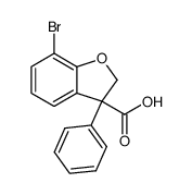 (+/-)-7-bromo-3-phenyl-2,3-dihydrobenzofuran-3-carboxylic acid结构式