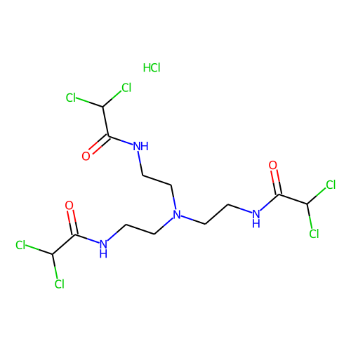 N-(2-{bis[2-(2,2-dichloroacetamido)ethyl]amino}ethyl)-2,2-dichloroacetamide hydrochloride结构式