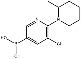 5-Chloro-6-(2-methylpiperidin-1-yl)pyridine-3-boronic acid结构式