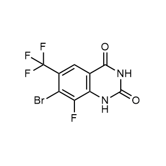 7-溴-8-氟-6-(三氟甲基)喹唑啉-2,4(1H,3H)-二酮结构式