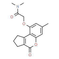 N,N-dimethyl-2-[(7-methyl-4-oxo-2,3-dihydro-1H-cyclopenta[c]chromen-9-yl)oxy]acetamide structure