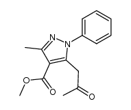 3-methyl-5-(2-oxo-propyl)-1-phenyl-1H-pyrazole-4-carboxylic acid methyl ester Structure