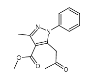 3-methyl-5-(2-oxo-propyl)-1-phenyl-1H-pyrazole-4-carboxylic acid methyl ester结构式