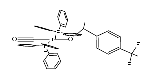 trans-[Ir(PPh3)2]CO(OCHMe(p-C6H4CF3)) Structure