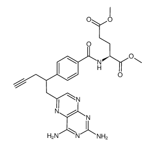 (2S)-二甲基2-(4-(1-(2,4-二氨基喋啶-6-基)戊-4-炔-2-基)苯甲酰氨基)戊结构式