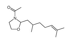 3-Acetyl-2-(2,6-dimethyl-5-heptenyl)oxazolidine structure