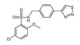 5-chloro-2-methoxy-N-[[4-(thiadiazol-4-yl)phenyl]methyl]benzenesulfonamide Structure