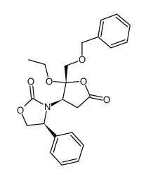 (4R,5S)-5-(benzyloxymethyl)-5-ethoxy-4-[(4S)-4-phenyl-2-oxo-1,3-oxazolidin-3-yl]-4,5-dihydrofuran-2(3H)-one结构式