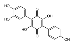 3,6-Dihydroxy-2-(3,4-dihydroxyphenyl)-5-(4-hydroxyphenyl)-1,4-benzoquinone结构式
