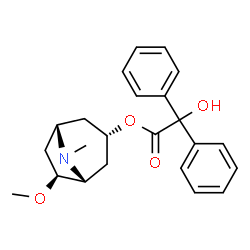 α-Hydroxy-α-phenylbenzeneacetic acid (1R,5R)-6β-methoxy-8-methyl-8-azabicyclo[3.2.1]oct-3α-yl ester结构式