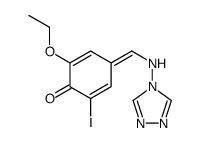 (4Z)-2-ethoxy-6-iodo-4-[(1,2,4-triazol-4-ylamino)methylidene]cyclohexa-2,5-dien-1-one结构式