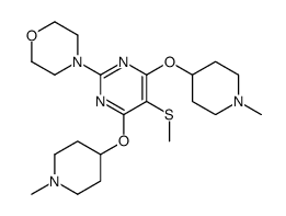 4-[4,6-bis[(1-methylpiperidin-4-yl)oxy]-5-methylsulfanylpyrimidin-2-yl]morpholine结构式