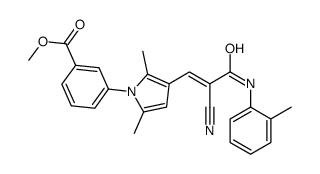 methyl 3-[3-[2-cyano-3-(2-methylanilino)-3-oxoprop-1-enyl]-2,5-dimethylpyrrol-1-yl]benzoate结构式