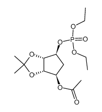 (1S,2S,3S,4R)-4-acetoxy-2,3-(isopropylidenedioxy)cyclopentan-1-yl diethyl phosphate结构式