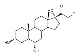 21-Brom-3,6,17α-trihydroxy-20-oxo-pregnan Structure