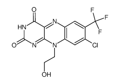 8-chloro-10-(2-hydroxy-ethyl)-7-trifluoromethyl-10H-benzo[g]pteridine-2,4-dione Structure
