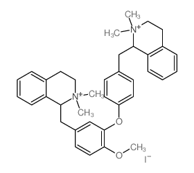 Isoquinolinium,1,2,3,4-tetrahydro-1-[[4-[2-methoxy-5-[(1,2,3,4-tetrahydro-2,2-dimethylisoquinolinium-1-yl)methyl]phenoxy]phenyl]methyl]-2,2-dimethyl-,diiodide (9CI) picture