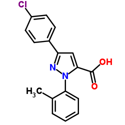3-(4-CHLOROPHENYL)-1-O-TOLYL-1H-PYRAZOLE-5-CARBOXYLIC ACID结构式