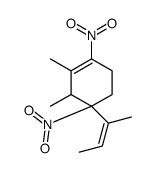 4-but-2-en-2-yl-2,3-dimethyl-1,4-dinitrocyclohexene结构式