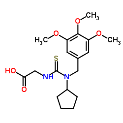 N-[Cyclopentyl(3,4,5-trimethoxybenzyl)carbamothioyl]glycine Structure