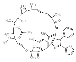 Rifamycin XII,1',2'-didehydro-2'-(2-furanyl)-2',3'-dihydro-3'-phenyl- (9CI) structure