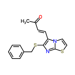 (3E)-4-[6-(Benzylsulfanyl)imidazo[2,1-b][1,3]thiazol-5-yl]-3-buten-2-one结构式